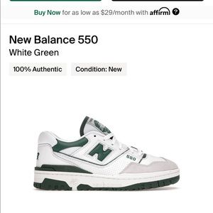 New Balance 550 Green/Grey